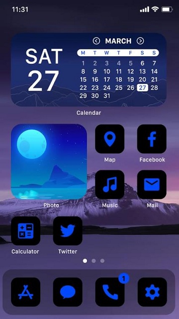 blue dark theme app下载